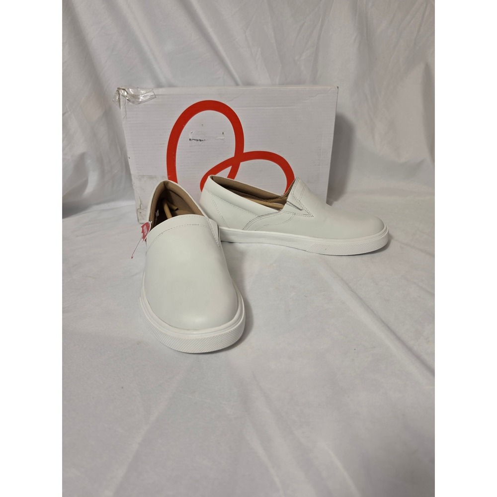 Blondo Garity White Leather Waterproof Slip On Sneakers Shoes Womens 7.5 M NEW